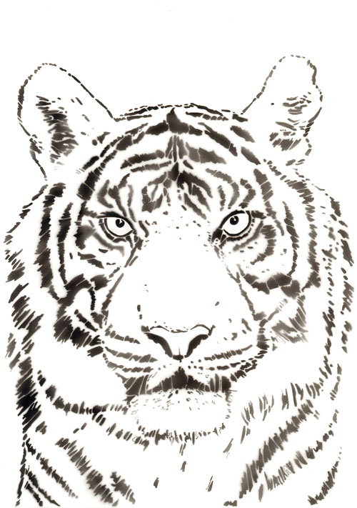 Harder and Steenbeck Airbrushing stencil set Tiger Wildlife